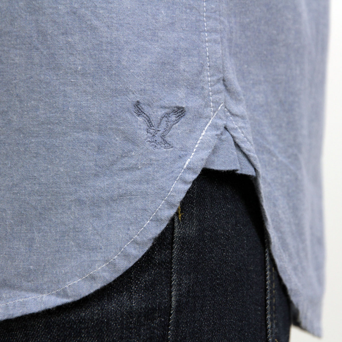 ����ꥫ�󥤡����� ����� ��� ������ AMERICAN EAGLE Ⱦµ�����  AE Chambray Short Sleeve Shirt 0154-8645 BLUE A04B B1C C1D D6E E07F