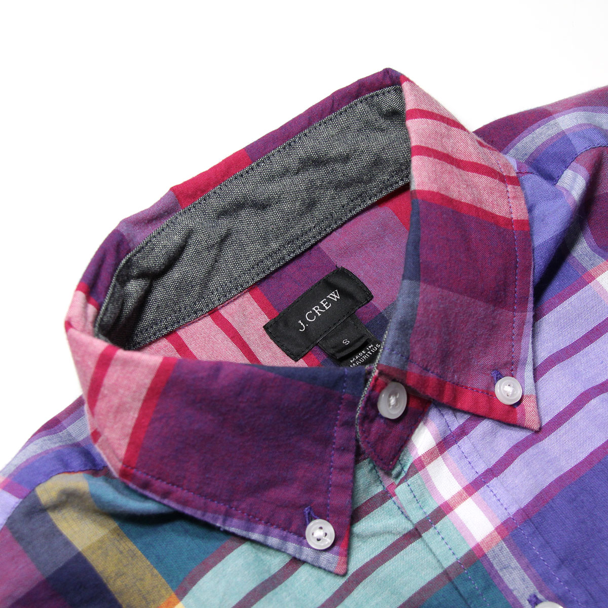 ���������롼 ����� ��� ������ J.CREW Ⱦµ�����  INDIAN COTTON SHORT-SLEEVE SHIRT IN SUNSET PLAID A38B B1C C1D D6E E07F