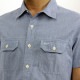 ����ꥫ�󥤡����� ����� ��� ������ AMERICAN EAGLE Ⱦµ�����  AE Chambray Short Sleeve Shirt 0154-8645 BLUE A04B B1C C1D D6E E07F