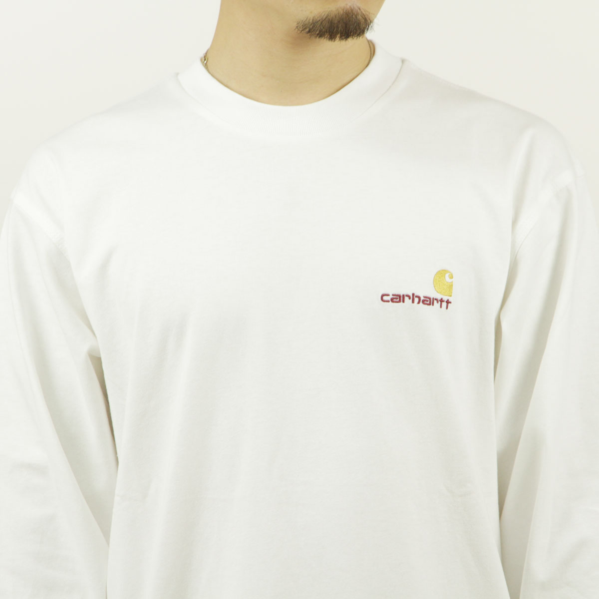 �����ϡ��� ��� ĹµT����� ������ CARHARTT WIP ���롼�ͥå� ���� ����T LONG SLEEVE AMERICAN SCRIPT T-SHIRT WHITE I029955 02XX AB0B B1C C1D D2E E01F