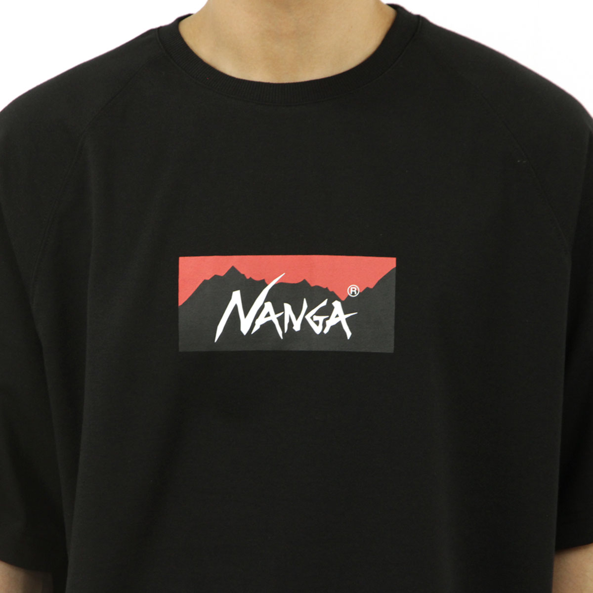 �ʥ� ��� ȾµT����� ��������Ź NANGA ���롼�ͥå� ���� ECO HYBRID BOX LOGO LOOSE FIT TEE N2500-1M025Z BLK BLACK