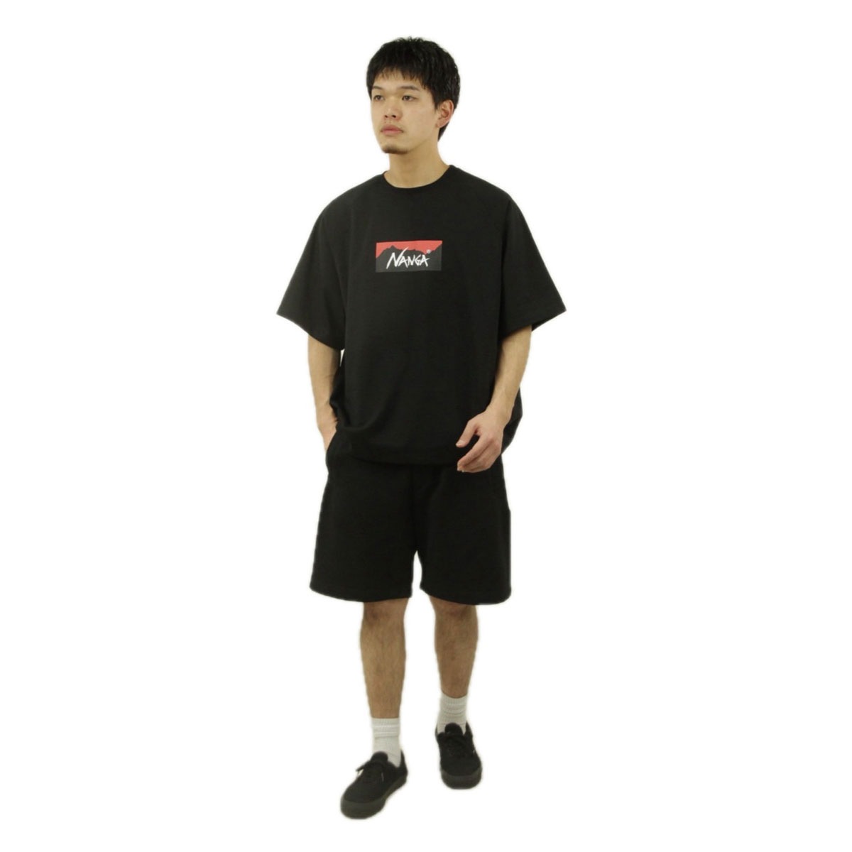 �ʥ� ��� ȾµT����� ��������Ź NANGA ���롼�ͥå� ���� ECO HYBRID BOX LOGO LOOSE FIT TEE N2500-1M025Z BLK BLACK