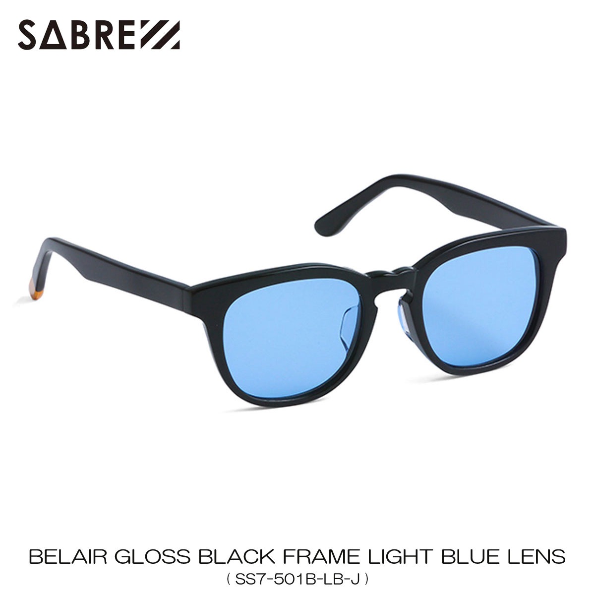 С SABRE Ź 󥰥饹 ᤬ BELAIR GLOSS BLACK FRAME LIGHT BLUE LENS SUNGLASS SS7-501B-LB-J A55B B3C C3D D1E E13F