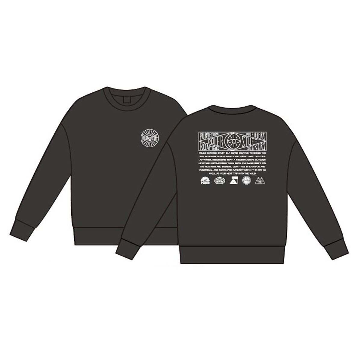 �ݡ��顼 ��� �������å� ��������Ź POLER ���롼�ͥå� �Хå��ץ��� Ĺµ �ȥ졼�ʡ� HISTORY CREW FLEECE BLACK 263MCV0052