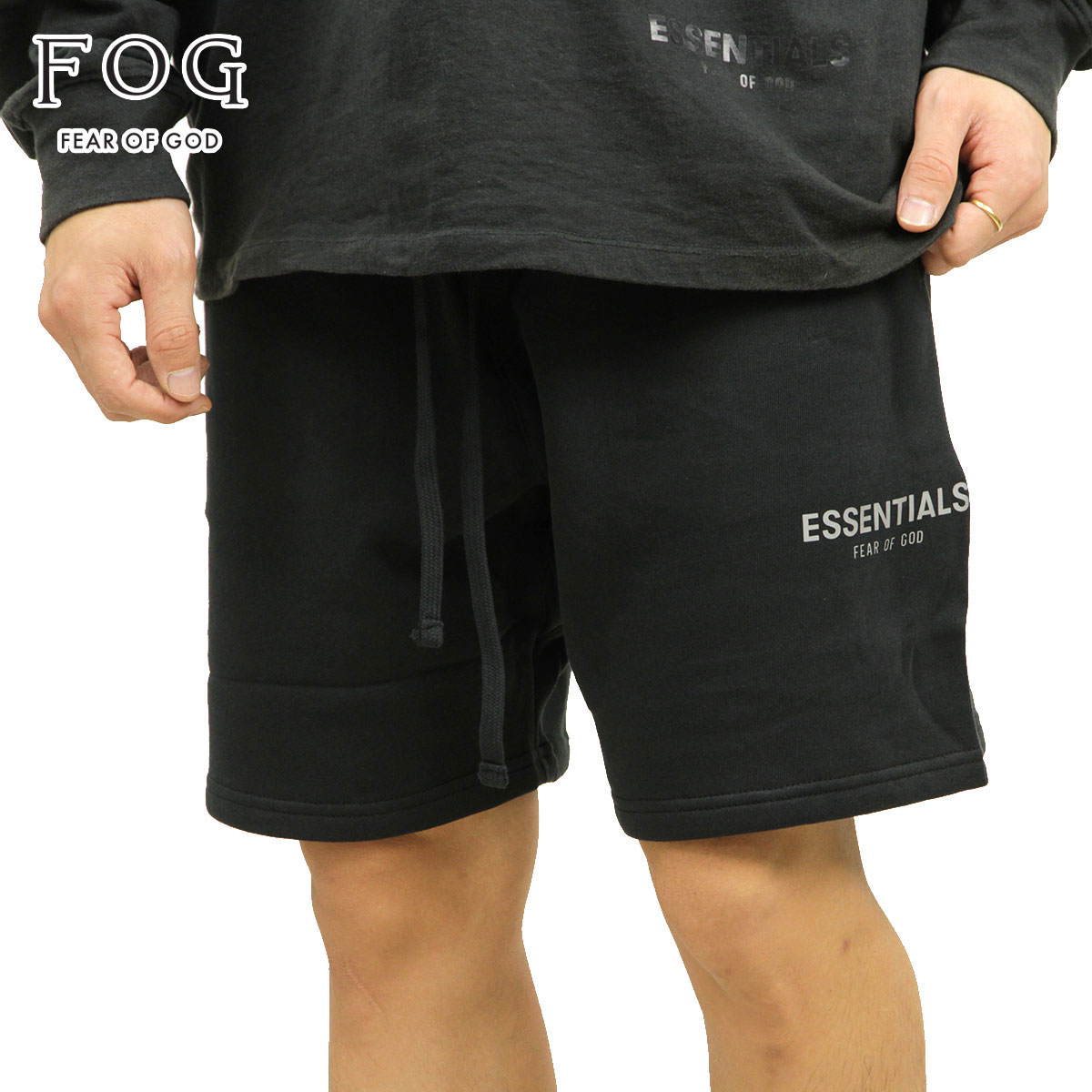FEAR OF GOD Essentials ショートパンツ M ブラック フィアオブゴッド fog essentials ショートパンツ メンズ 正規品
