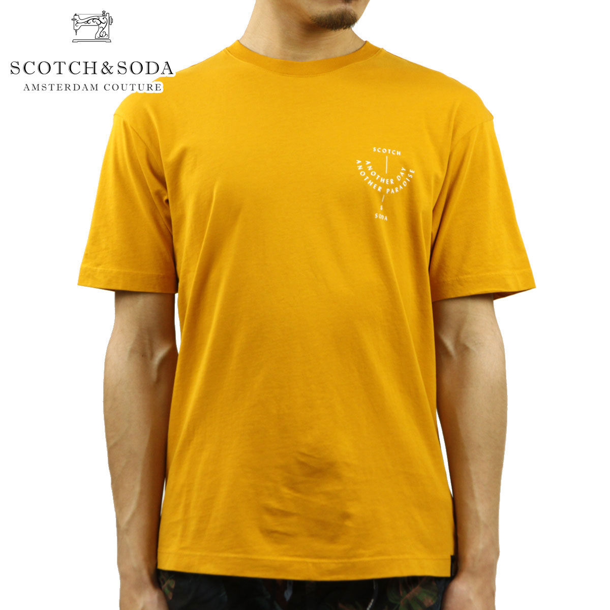 �����å�����ɥ����� T����� ��� ��������Ź SCOTCH��SODA ���롼�ͥå�ȾµT����� ORGANIC COTTON-JERSEY CHEST ARTWORK CREWNECK T-SHIRT 160848 0041 34407 24 RUST A39B B1C C1D D1E E10F