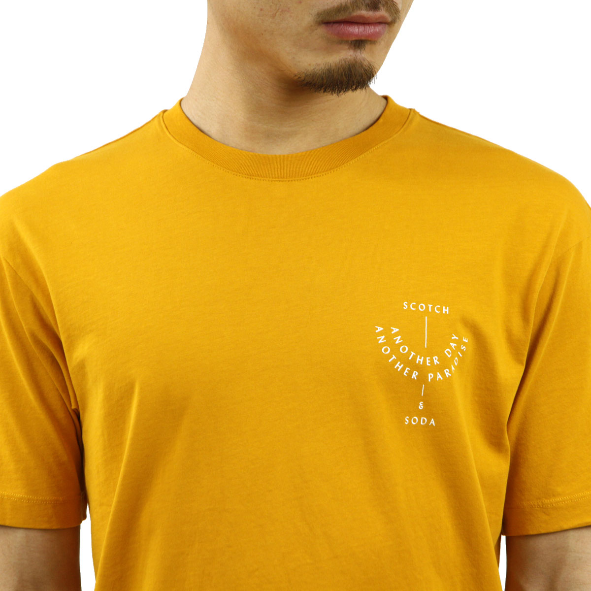 �����å�����ɥ����� T����� ��� ��������Ź SCOTCH��SODA ���롼�ͥå�ȾµT����� ORGANIC COTTON-JERSEY CHEST ARTWORK CREWNECK T-SHIRT 160848 0041 34407 24 RUST A39B B1C C1D D1E E10F