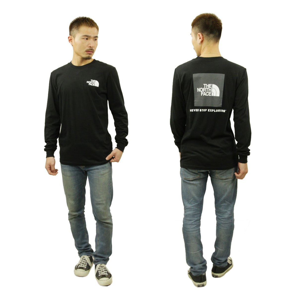 �Ρ����ե����� ����� ��� ������ THE NORTH FACE ĹµT����� �Хå��ץ��� ����T �������� LONG SLEEVE BOX NSE TEE NF0A4762 KT0 TNF BLACK/ASPHALT GREY A14B B1C C1D D2E E13F