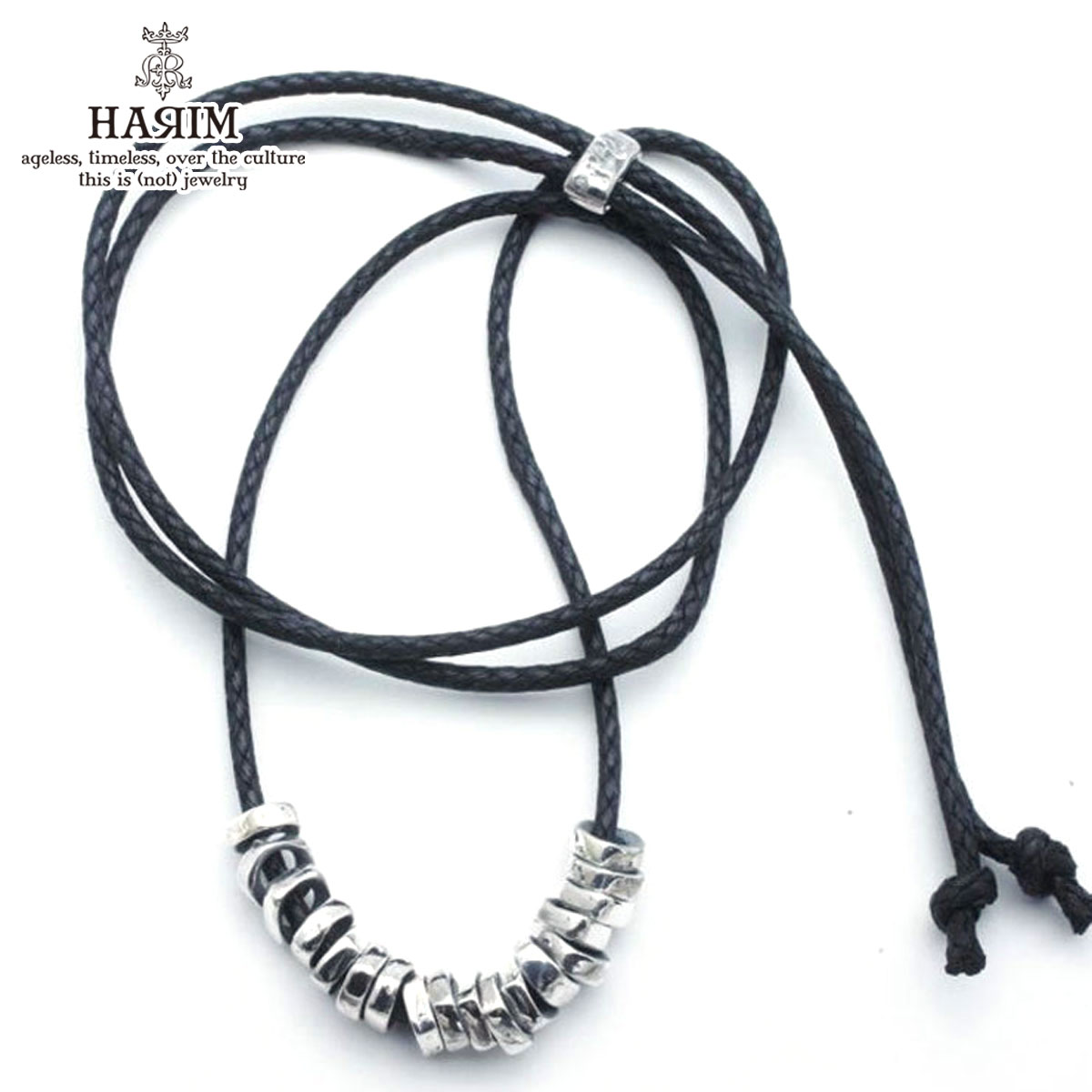 ϥ HARIM Ź ͥå쥹 ROCK BEADS CODE NECK W SV HRP117 SVC SILVER 925 OXIDIZED BLACK A82B B3C C3D D8E E32F
