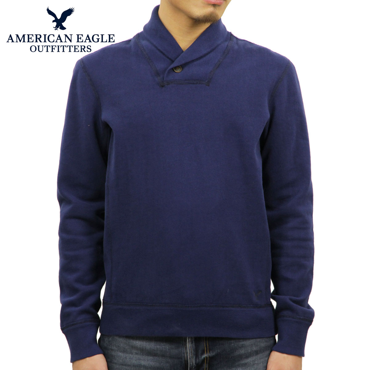 ����ꥫ�󥤡����� AMERICAN EAGLE ������ ��� ���硼�륹�����å� AE SHAWL SWEATSHIRT 0195-9024 NAVY A04B B1C C1D D5E E06F