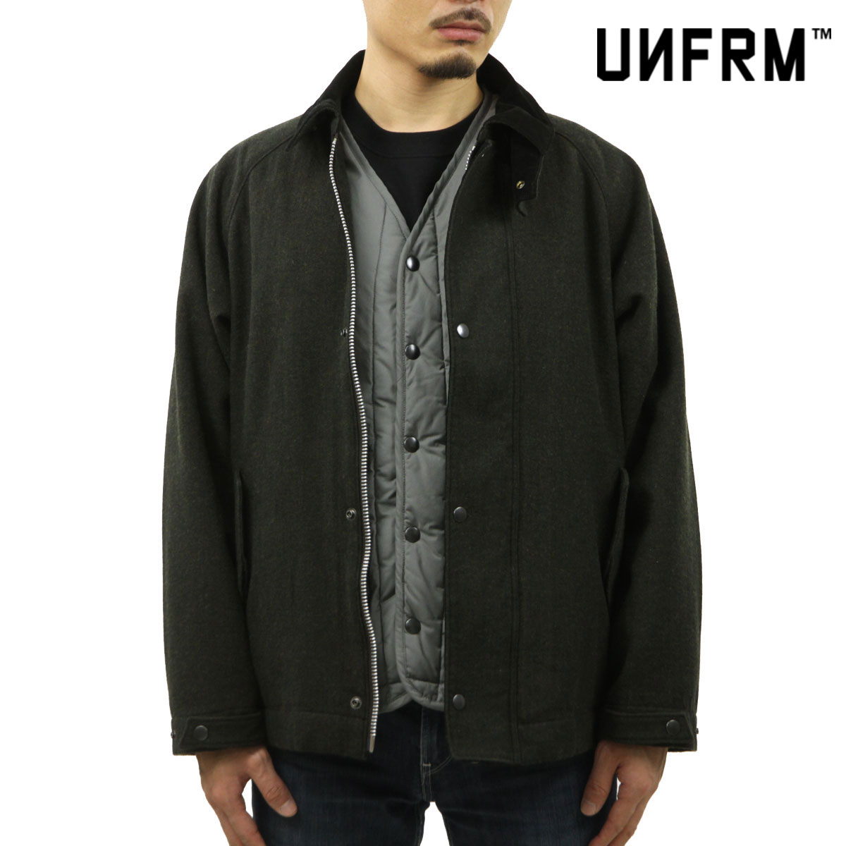 ��˥ե����� �����ȥɥ� ����������� ��� ������㥱�å� ��������Ź UNFRM OUTDOOR STANDARD �������� ���㥱�å� C/WOOL HERRINGBONE TWEED SHORT JACKET AW-4143 BROWN