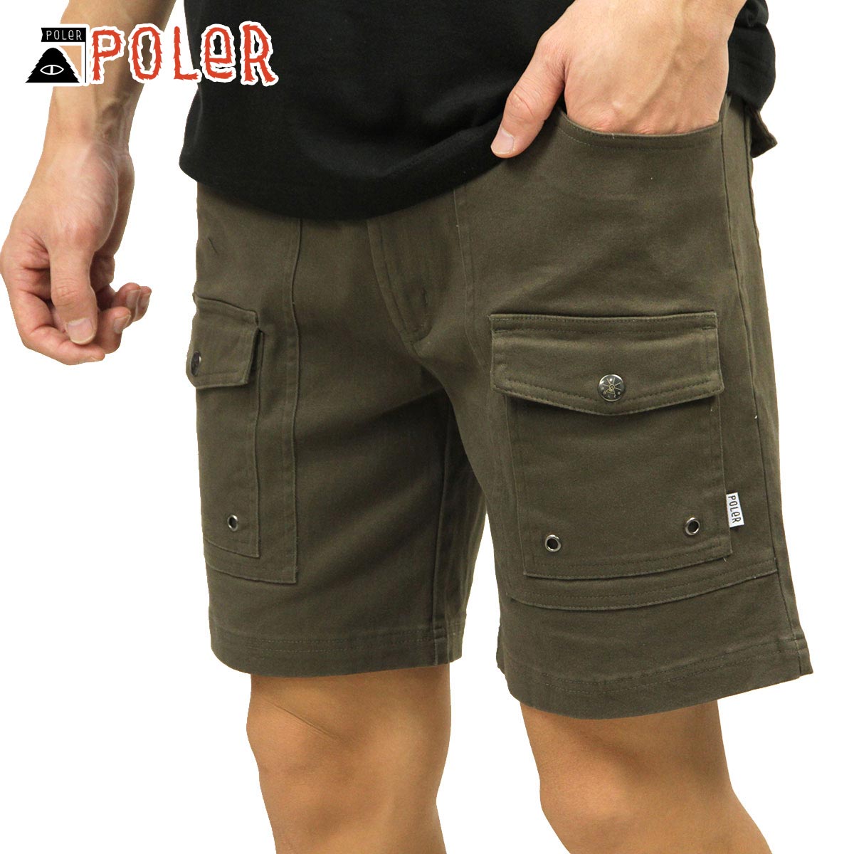 ポーラー ショートパンツ メンズ 正規販売店 POLER ボトムス CAMP SHORT 611147-OLV BURNT OLIVE ...