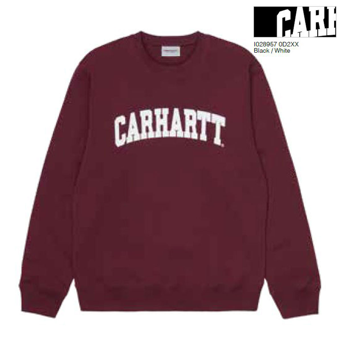 �����ϡ��� �������å� ��� ������ CARHARTT WIP �ȥ졼�ʡ� UNIVERSITY SWEATSHIRT BLACK / WHITE I028957 0D2 AB0B B1C C1D D5E E13F