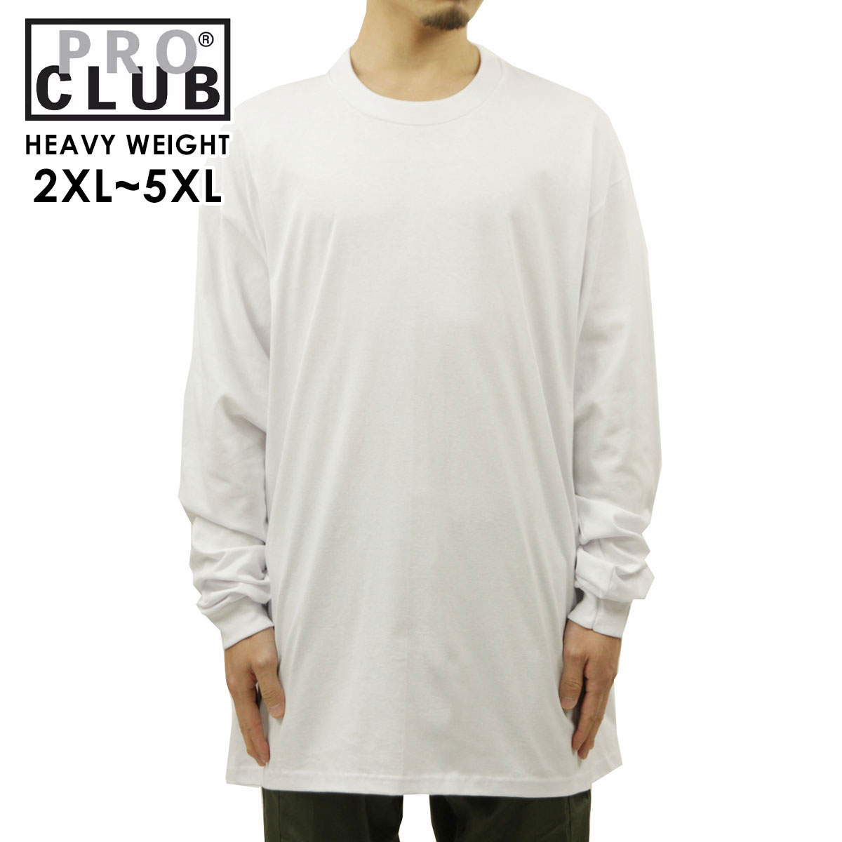 �ץ������ ����T ��� ��������Ź PROCLUB ĹµT����� ���롼�ͥå�T����� �إӡ��������� �礭�������� HEAVY WEIGHT COTTON LONG SLEEVE CREW NECK T-SHIRT WHITE #114 AB6B B1C C1D D2E E01F