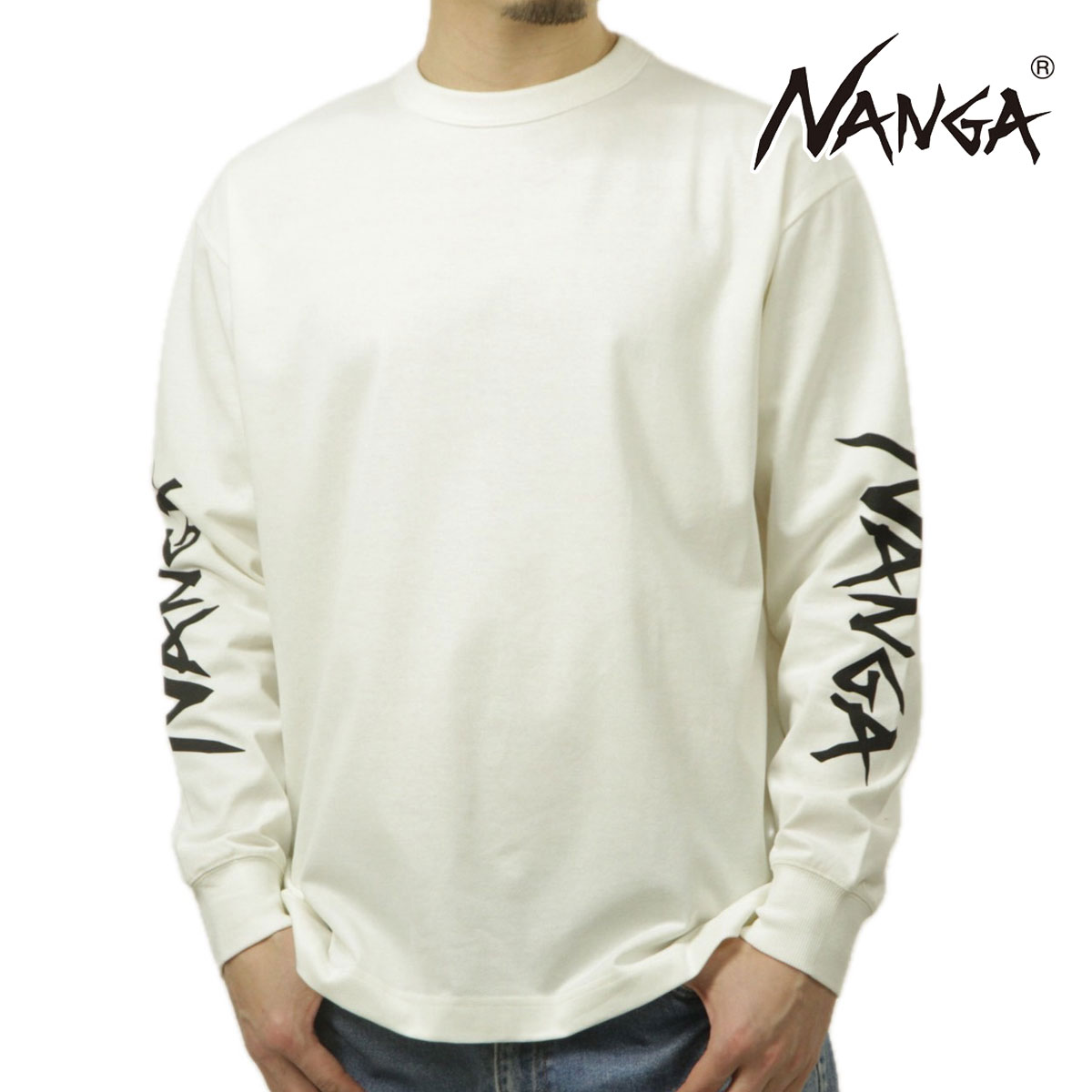 �ʥ� ��� ĹµT����� ��������Ź NANGA ���롼�ͥå� µ���� ����T ECOHYBRID SLV LOGO L/S TEE N2500-1L030A WHT WHITE