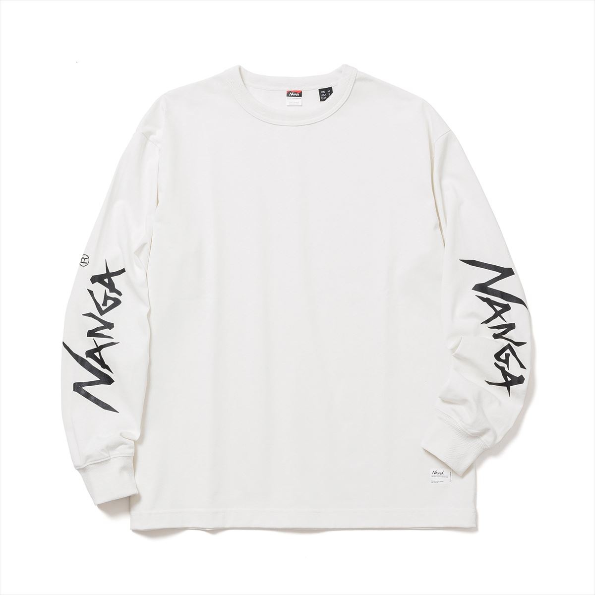 �ʥ� ��� ĹµT����� ��������Ź NANGA ���롼�ͥå� µ���� ����T ECOHYBRID SLV LOGO L/S TEE N2500-1L030A WHT WHITE
