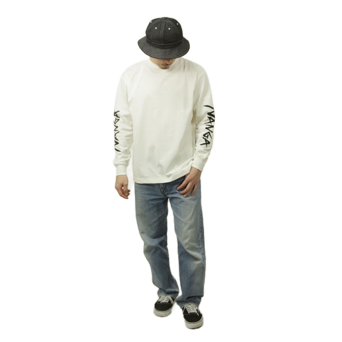 �ʥ� ��� ĹµT����� ��������Ź NANGA ���롼�ͥå� µ���� ����T ECOHYBRID SLV LOGO L/S TEE N2500-1L030A WHT WHITE
