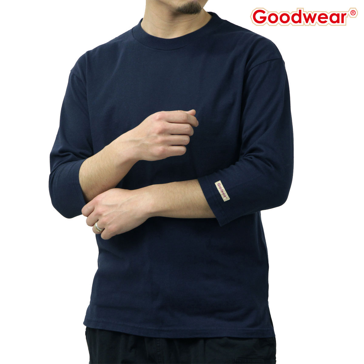 ���åɥ����� ��� ��ʬµT����� ��������Ź GOODWEAR USA���åȥ� ̵�� 7ʬµ T����� NAVY 2W7-15229 ���åȥ�100% 7.6���󥹥إӡ��������Ȥ�ŷ�� �쥮��顼���륨�å�
