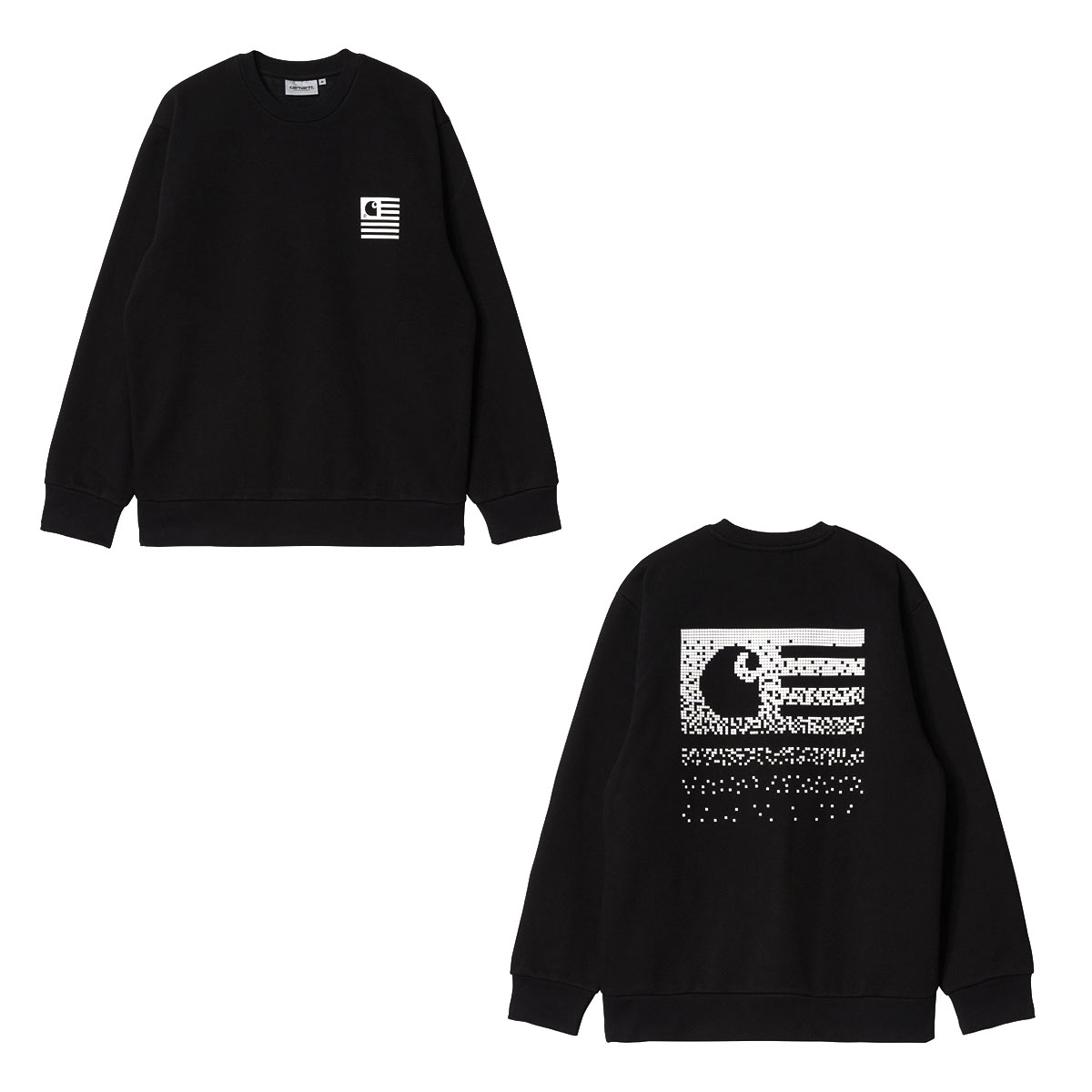 �����ϡ��� �������å� ��� ������ CARHARTT WIP �ȥ졼�ʡ� �Хå��ץ��� FADE STATE SWEATSHIRT BLACK / WHITE I029528 0D2 AB0B B1C C1D D5E E13F