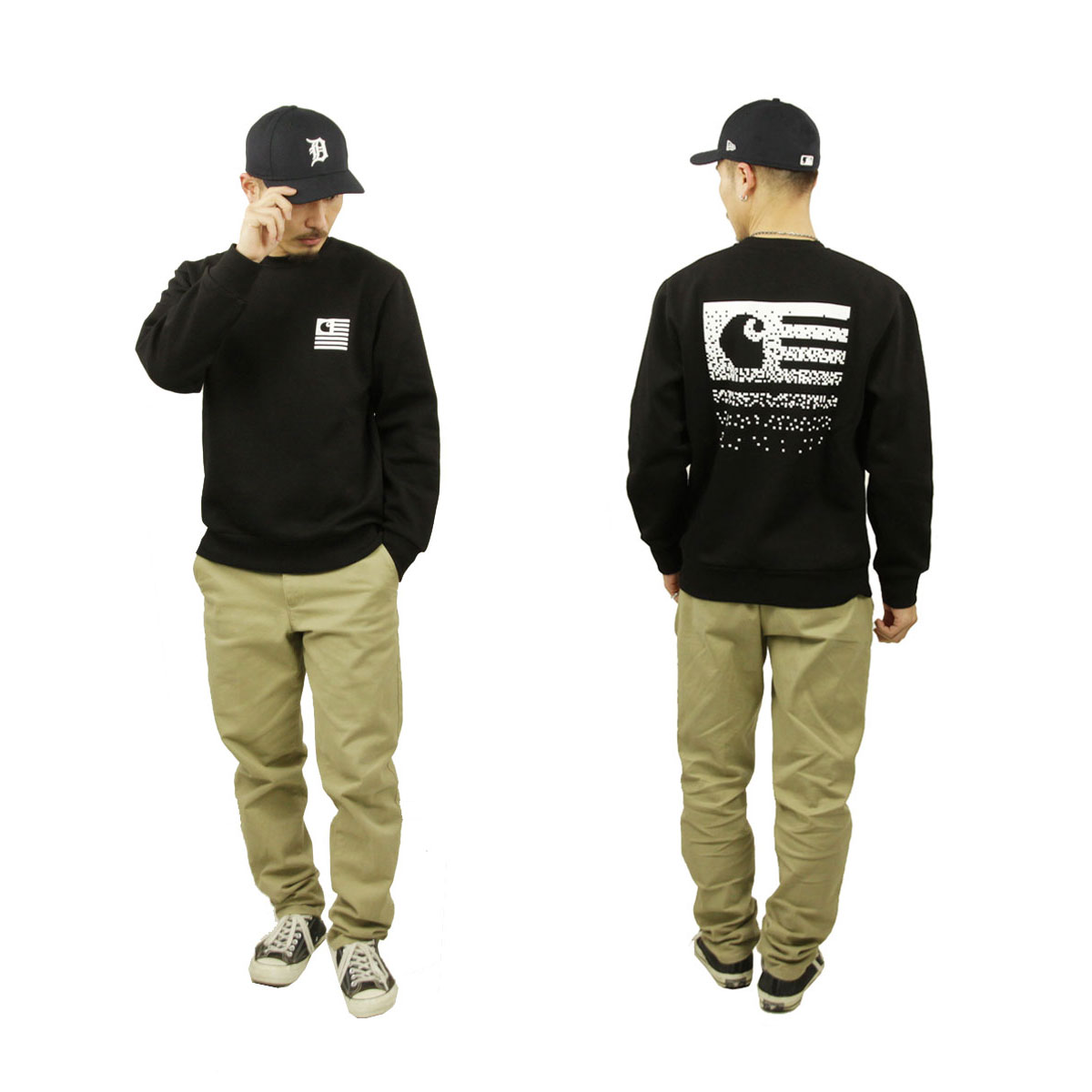 �����ϡ��� �������å� ��� ������ CARHARTT WIP �ȥ졼�ʡ� �Хå��ץ��� FADE STATE SWEATSHIRT BLACK / WHITE I029528 0D2 AB0B B1C C1D D5E E13F