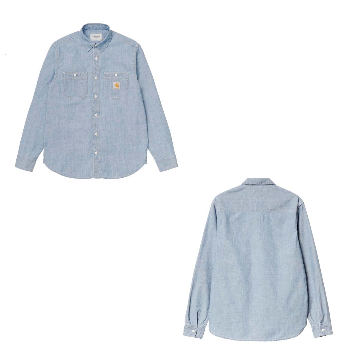 �����ϡ��� �ǥ˥ॷ��� ��� ������ CARHARTT WIP Ĺµ����� �ȥåץ� LONG SLEEVE CLINK SHIRT BLUE BLEACHED I029185 0135 AB0B B1C C1D D6E E06F