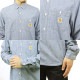 �����ϡ��� �ǥ˥ॷ��� ��� ������ CARHARTT WIP Ĺµ����� �ȥåץ� LONG SLEEVE CLINK SHIRT BLUE BLEACHED I029185 0135 AB0B B1C C1D D6E E06F