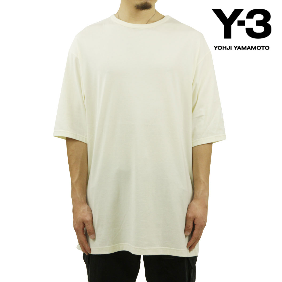 磻꡼  ȾµT  Y-3 åȥ 롼ͥå  LOOSE FIT BOXY SHORT SLEEVE TEE IB4801 CREAM WHITE