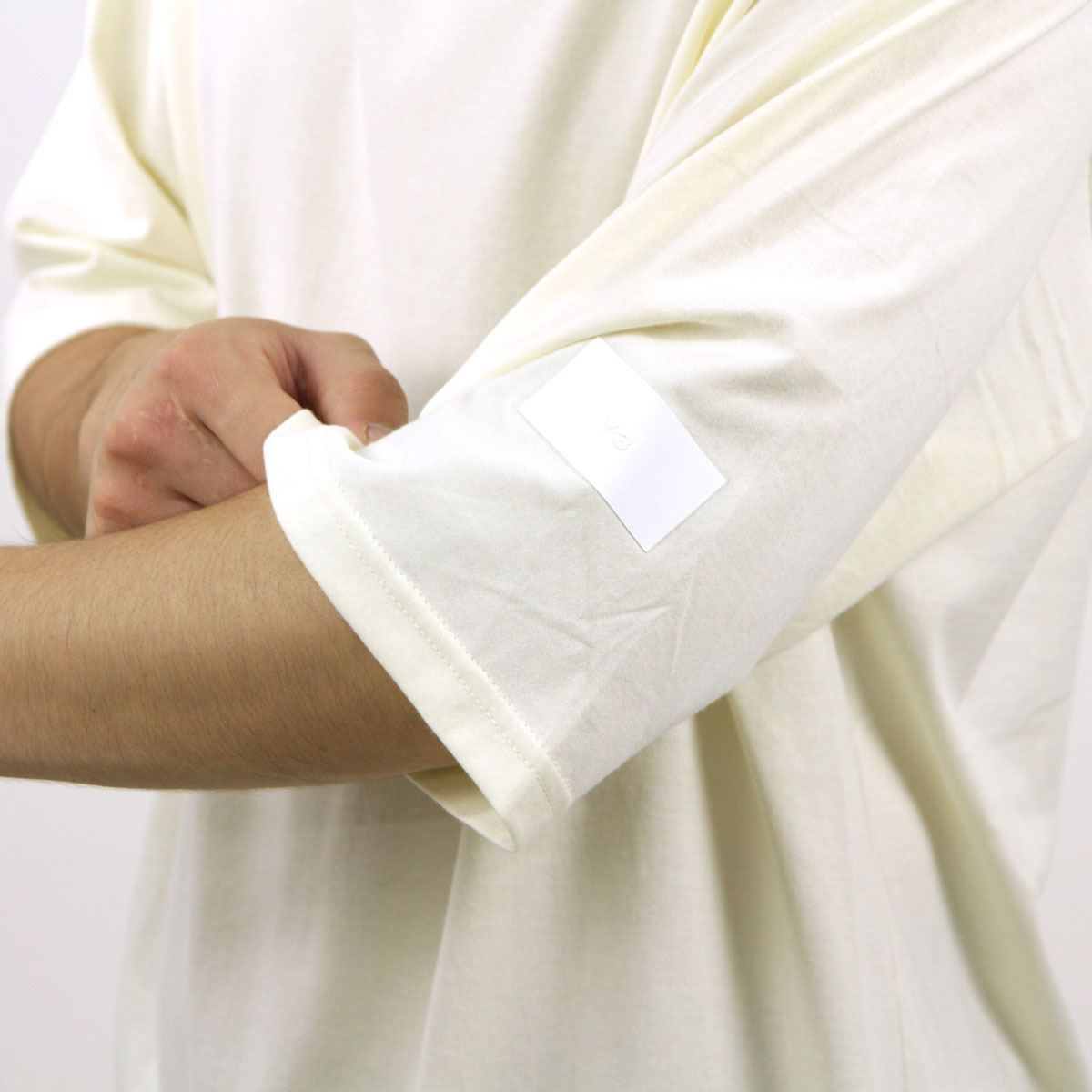 磻꡼  ȾµT  Y-3 åȥ 롼ͥå  LOOSE FIT BOXY SHORT SLEEVE TEE IB4801 CREAM WHITE