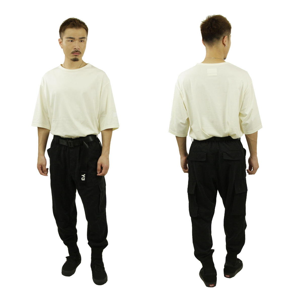 磻꡼  ȾµT  Y-3 åȥ 롼ͥå  LOOSE FIT BOXY SHORT SLEEVE TEE IB4801 CREAM WHITE