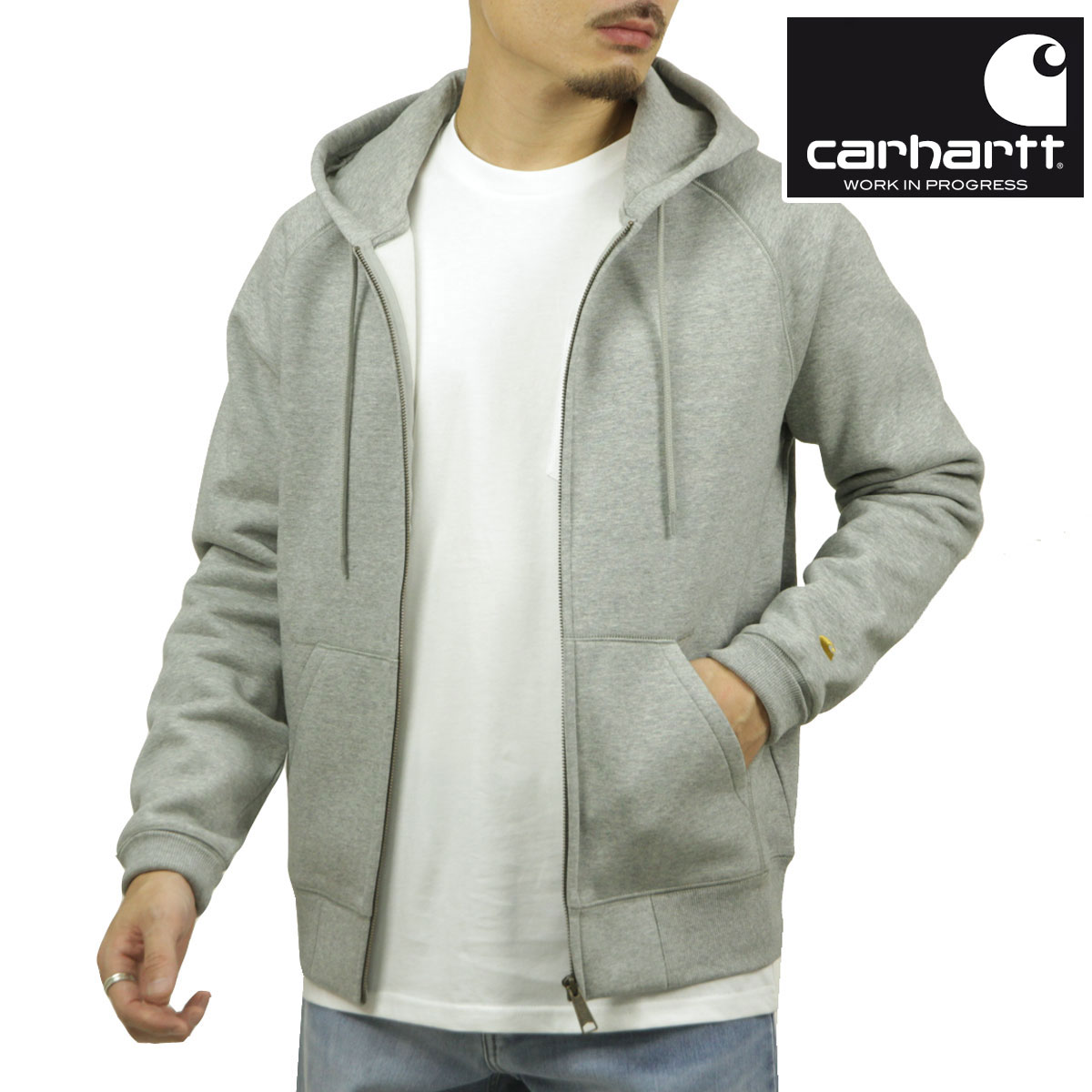 �����ϡ��� ��� ���åץ��åץѡ����� ������ CARHARTT WIP �ա��ǥ��� �������å� HOODED CHASE JACKET GREY HEATHER / GOLD I033664 00MXX AB0B B1C C1D D5E E02F