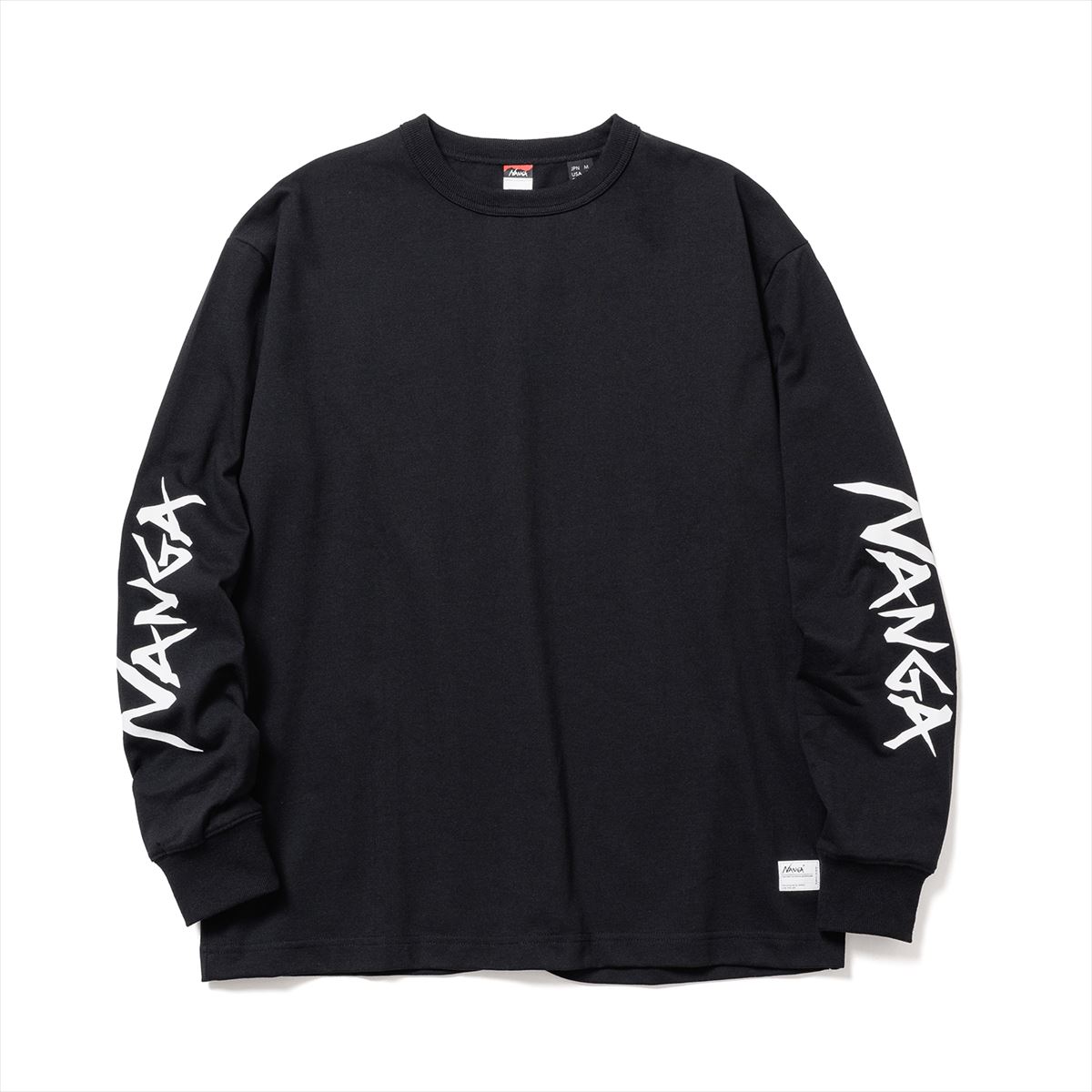 �ʥ� ��� ĹµT����� ��������Ź NANGA ���롼�ͥå� µ���� ����T ECOHYBRID SLV LOGO L/S TEE N2500-1L030A BLK BLACK