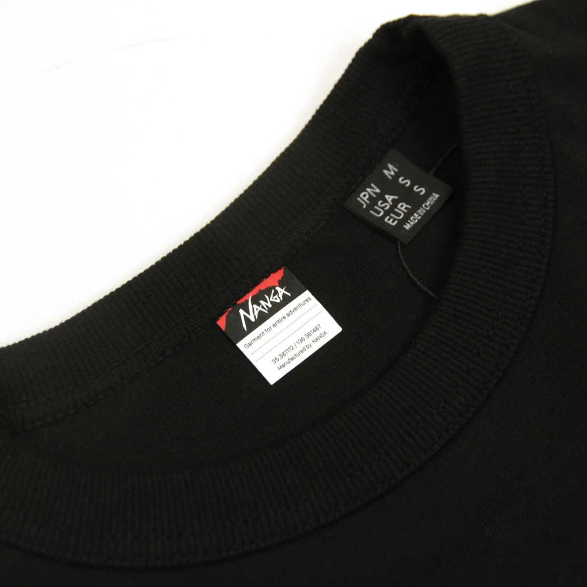 �ʥ� ��� ĹµT����� ��������Ź NANGA ���롼�ͥå� µ���� ����T ECOHYBRID SLV LOGO L/S TEE N2500-1L030A BLK BLACK