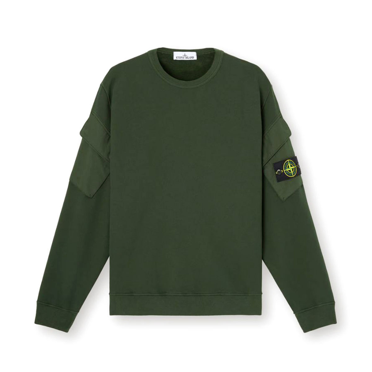 ���ȡ��󥢥����� ��� �������å� ������ STONE ISLAND ���롼�ͥå� ���åȥ� �ȥ졼�ʡ� STONE ISLAND BRUSHED ORGANIC COTTON FLEECE SWEATSHIRT S0A20 6100008 V005E OLIVE