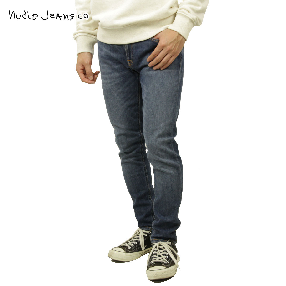 ̡ǥ ˡ  Ź Nudie Jeans ܥȥॹ ѥ SKINNY LIN DENIM JEANS DARK BLUE NAVY 072 113169 A62B B1C C2D D1E E06F