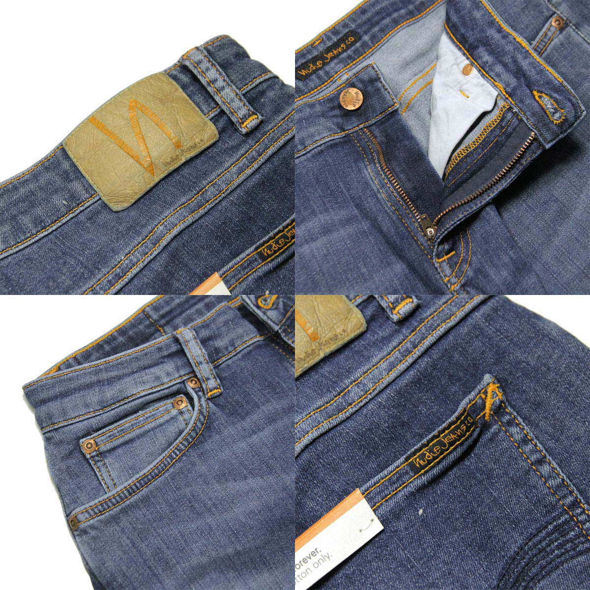 ̡ǥ ˡ  Ź Nudie Jeans ܥȥॹ ѥ SKINNY LIN DENIM JEANS DARK BLUE NAVY 072 113169 A62B B1C C2D D1E E06F