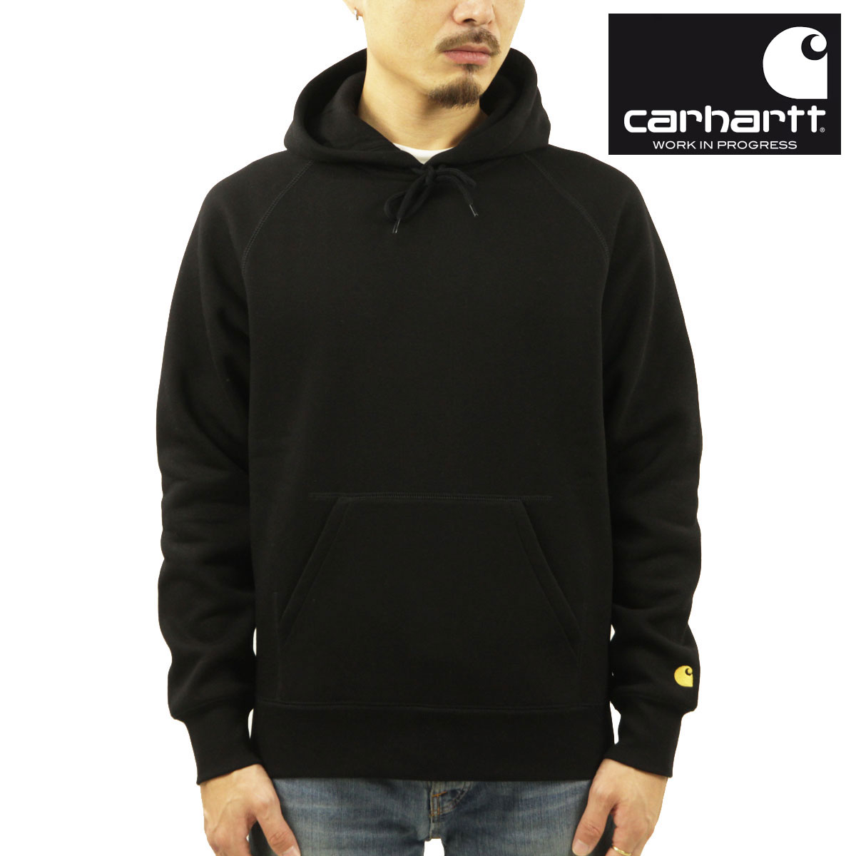 �����ϡ��� �ѡ����� ��� ������ CARHARTT WIP ���ݥ���� ���� �ץ륪���С��ѡ����� HOODED CHASE SWEATSHIRT PULLOVER PARKA BLACK / GOLD I033661 / I026384 00FXX AB0B B1C C1D D5E E13F