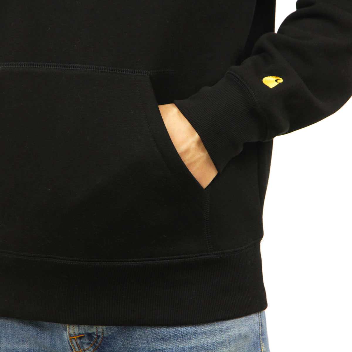 �����ϡ��� �ѡ����� ��� ������ CARHARTT WIP ���ݥ���� ���� �ץ륪���С��ѡ����� HOODED CHASE SWEATSHIRT PULLOVER PARKA BLACK / GOLD I033661 / I026384 00FXX AB0B B1C C1D D5E E13F