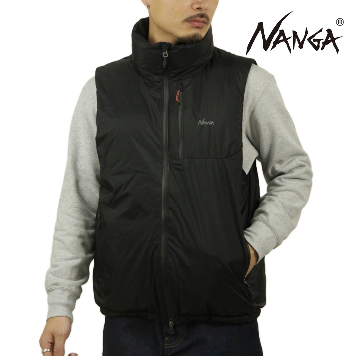 ʥ  ٥ Ź NANGA  ɥ顼  AURORA TEX STAND COLLAR DOWN VEST ND2441-1N010-A BLK BLACK A16B B1C C1D D4E E13F