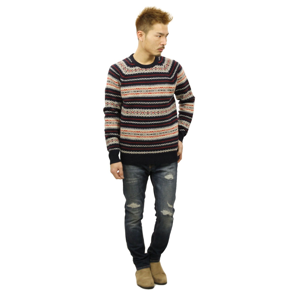 ���������롼 �������� ��� ������ J.CREW ���롼�ͥå���������  LAMBSWOOL FAIR ISLE SWEATER H1950 A38B B1C C1D D7E E06F