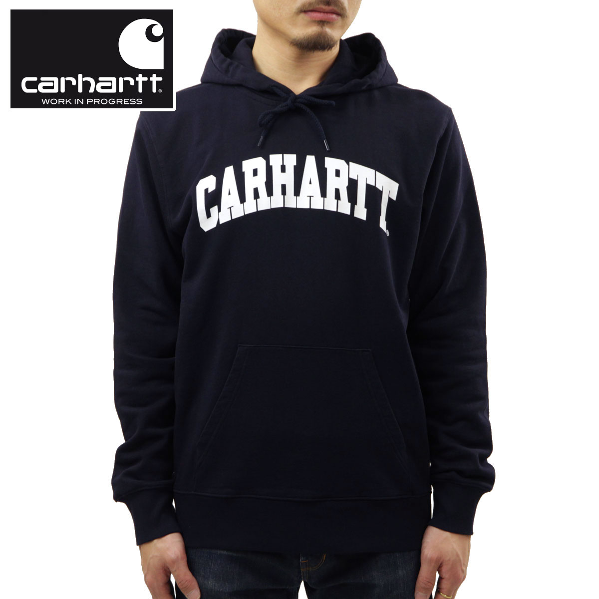 �����ϡ��� �ѡ����� ��� ������ CARHARTT WIP �ץ륪���С��ѡ����� HOODED UNIVERSITY SWEATSHIRT DARK NAVY / WHITE I028958 00B AB0B B1C C1D D5E E06F