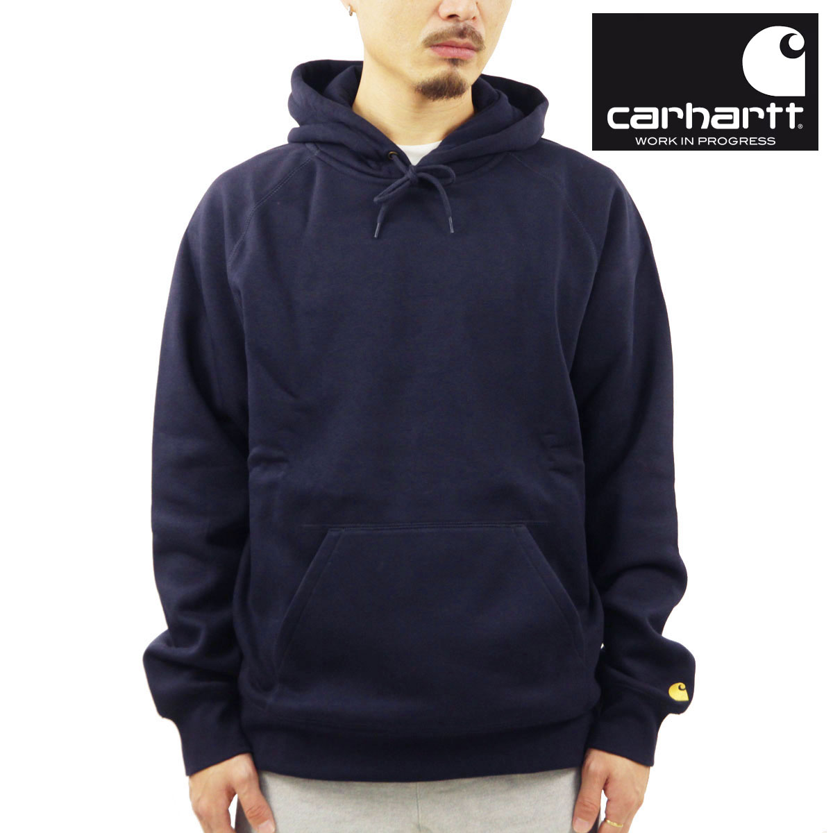 �����ϡ��� �ѡ����� ��� ������ CARHARTT WIP ���ݥ���� ���� �ץ륪���С��ѡ����� HOODED CHASE SWEATSHIRT PULLOVER PARKA DARK NAVY / GOLD I033661 / I026384 00HXX AB0B B1C C1D D5E E06F