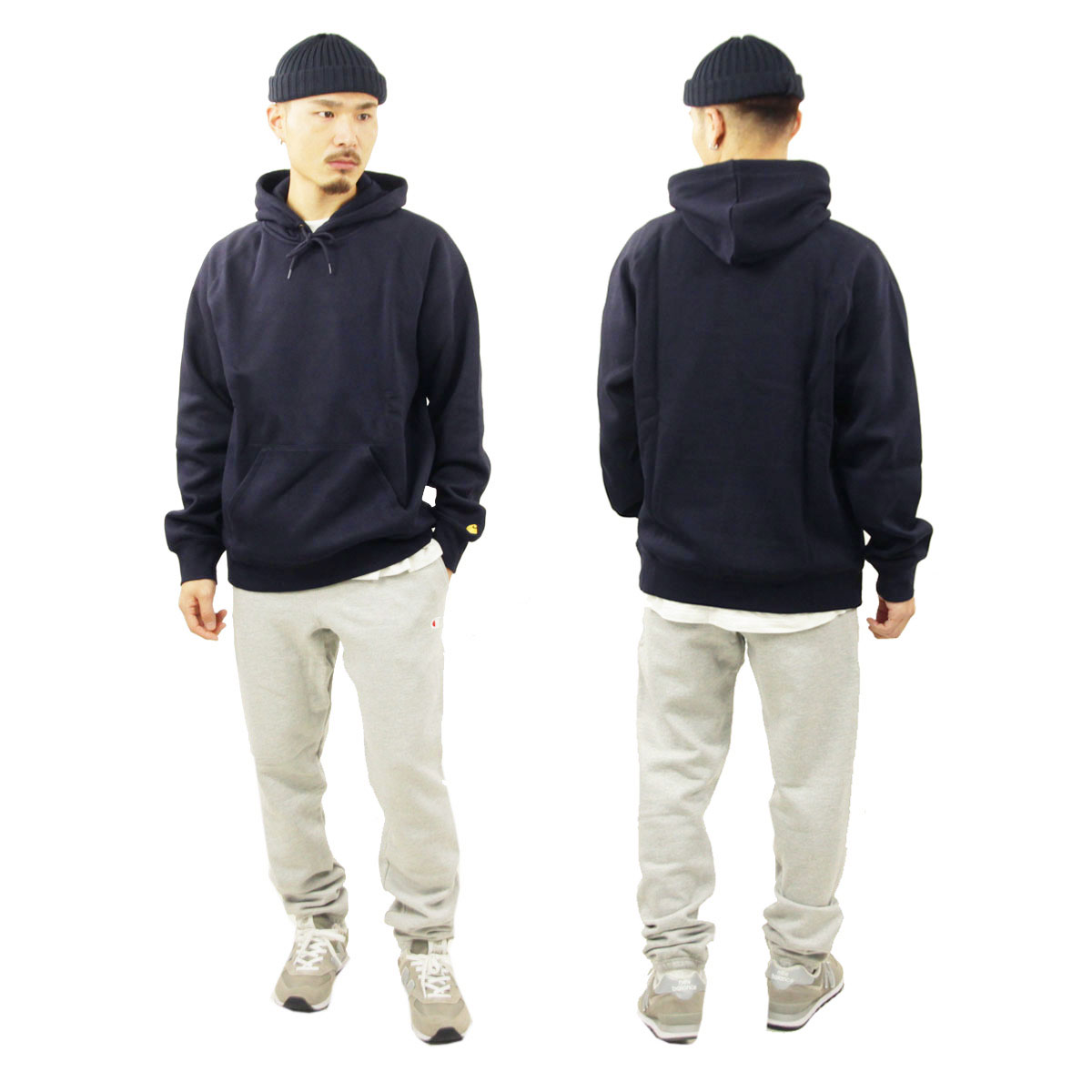 �����ϡ��� �ѡ����� ��� ������ CARHARTT WIP ���ݥ���� ���� �ץ륪���С��ѡ����� HOODED CHASE SWEATSHIRT PULLOVER PARKA DARK NAVY / GOLD I033661 / I026384 00HXX AB0B B1C C1D D5E E06F
