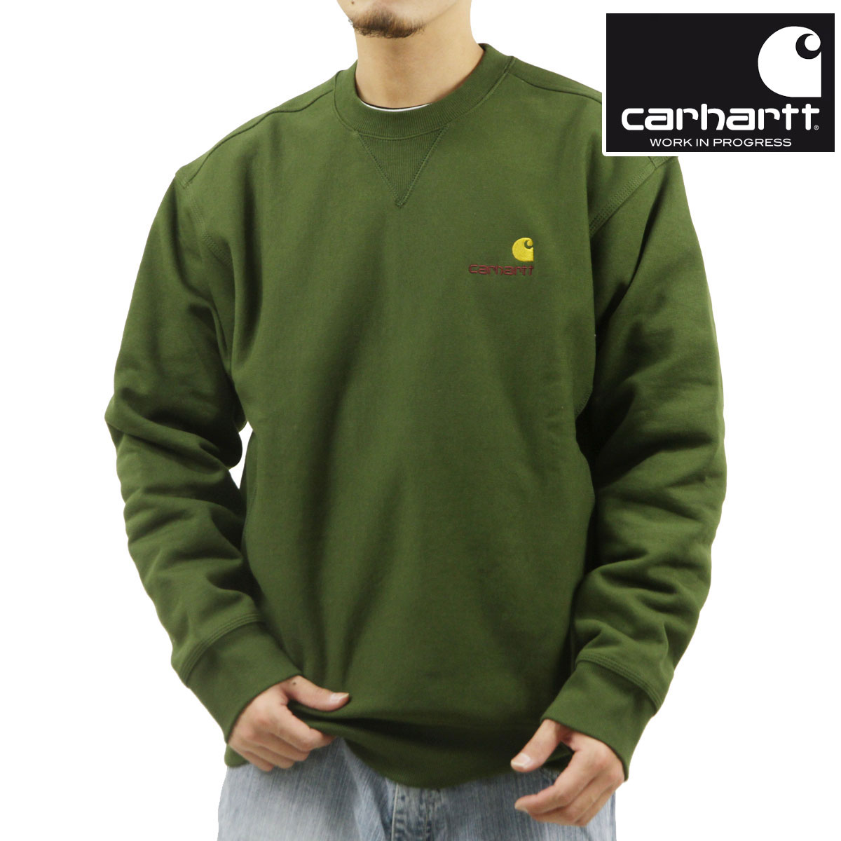 �����ϡ��� ��� �������å� ������ CARHARTT WIP ���롼�ͥå� �ȥ졼�ʡ� ���� AMERICAN SCRIPT SWEATSHIRT TARRAGON I025475 2BRXX AB0B B1C C1D D5E E08F