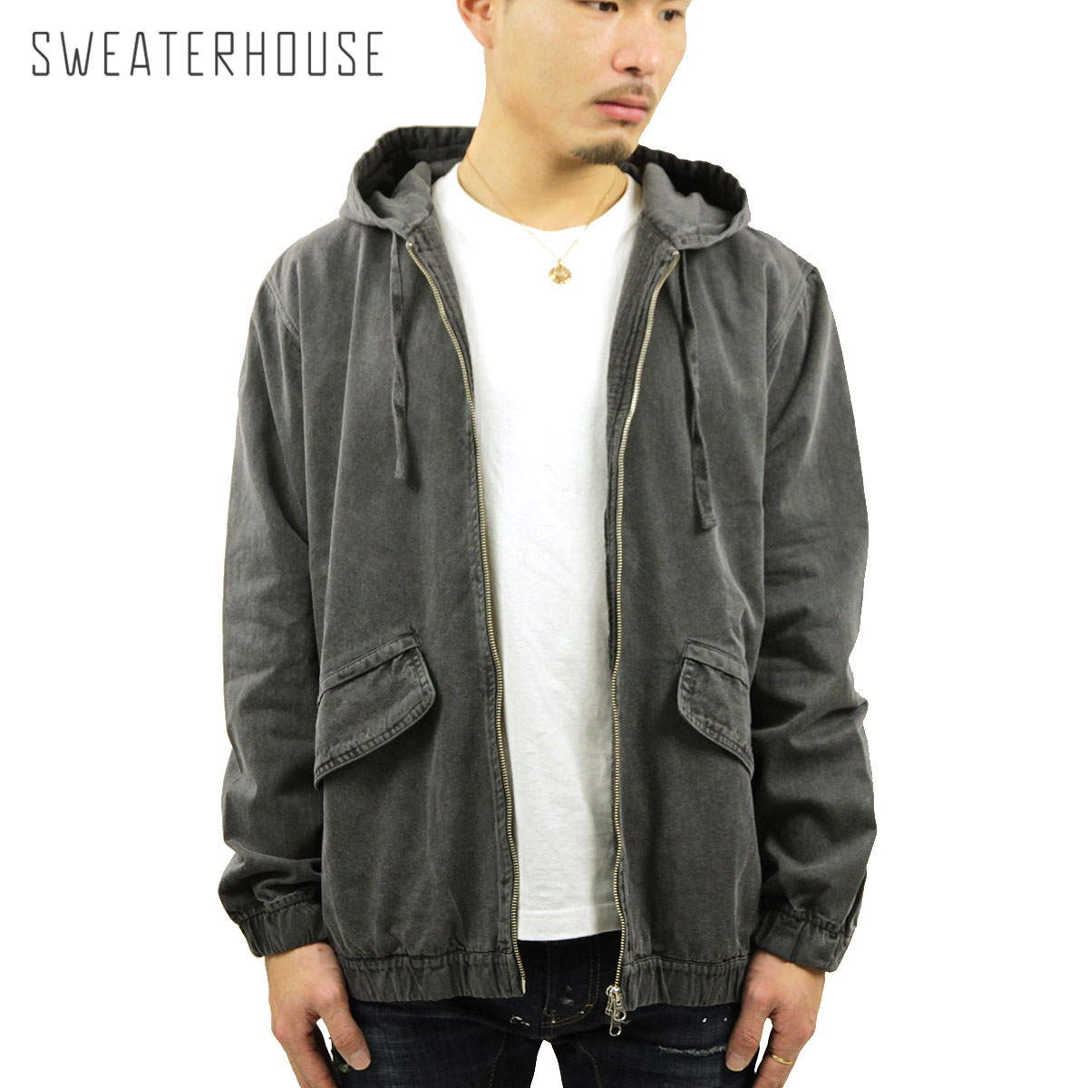 ���������ϥ��� �������� ��� ��������Ź SWEATERHOUSE ���㥱�å� ������㥱�å� ZIP UP JACKET BLACK 1JK1693 007 A12B B1C C1D D4E E13F