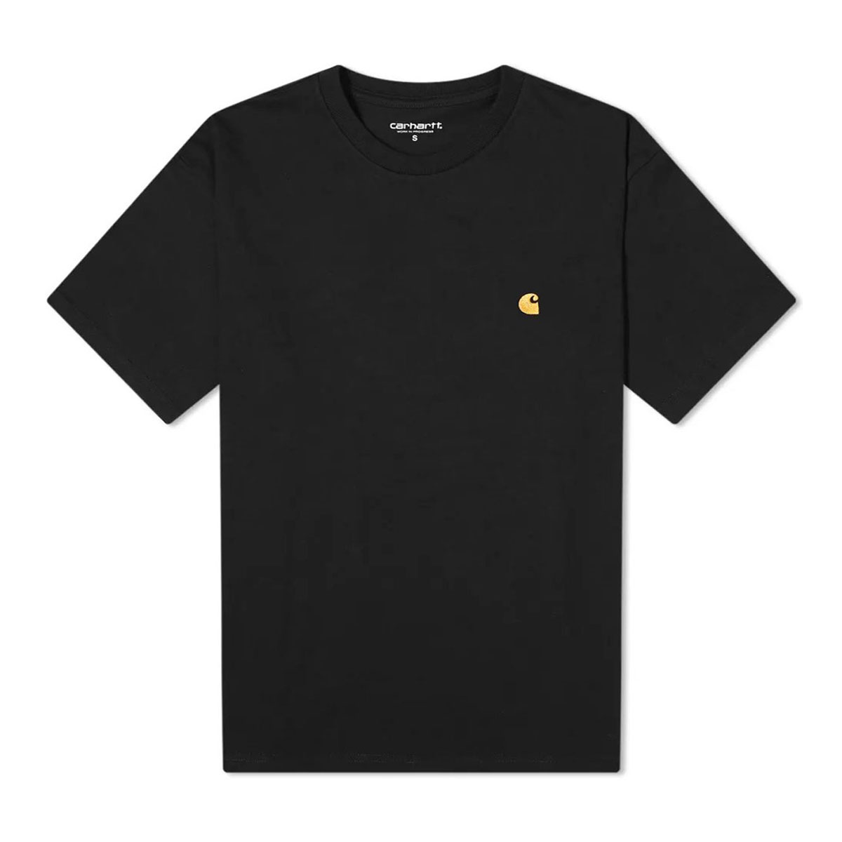�����ϡ��� T����� ��� ��������Ź CARHARTT WIP ȾµT����� ����T����� SHORT SLEEVE CHASE T-SHIRT BLACK/GOLD I026391 00FXX AB0B B1C C1D D1E E13F