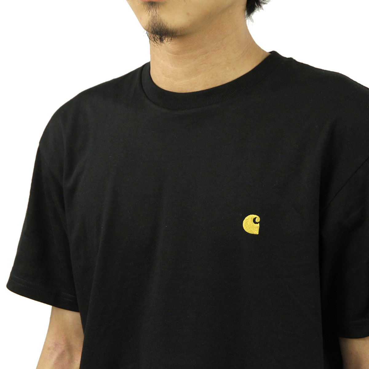 �����ϡ��� T����� ��� ��������Ź CARHARTT WIP ȾµT����� ����T����� SHORT SLEEVE CHASE T-SHIRT BLACK/GOLD I026391 00FXX AB0B B1C C1D D1E E13F
