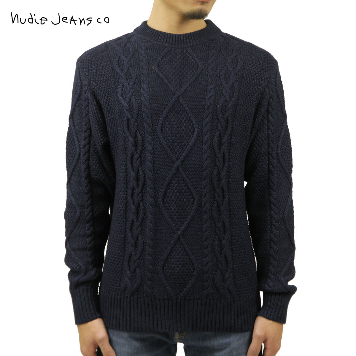 �̡��ǥ��������� �������� ��� ��������Ź Nudie Jeans �����֥��Ԥߥ˥å� DIDRIK BRAIDED CABLE KNIT SWEATER INDIGO B21 150488 A62B B1C C1D D7E E07F