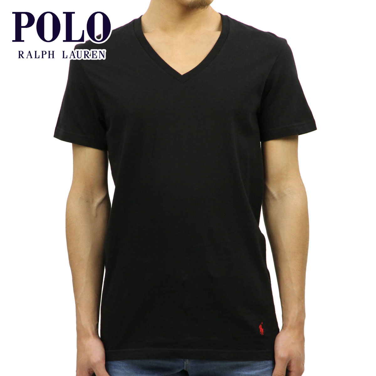 �ݥ� ���ե������ T����� ������ POLO RALPH LAUREN ȾµT����� V�ͥå�T����� ������������� COTTON CLASSIC V-NECK T-SHIRT NCVNP PBD POLO BLACK/RL2000 RED PP A05B B1C C1D D1E E13F 