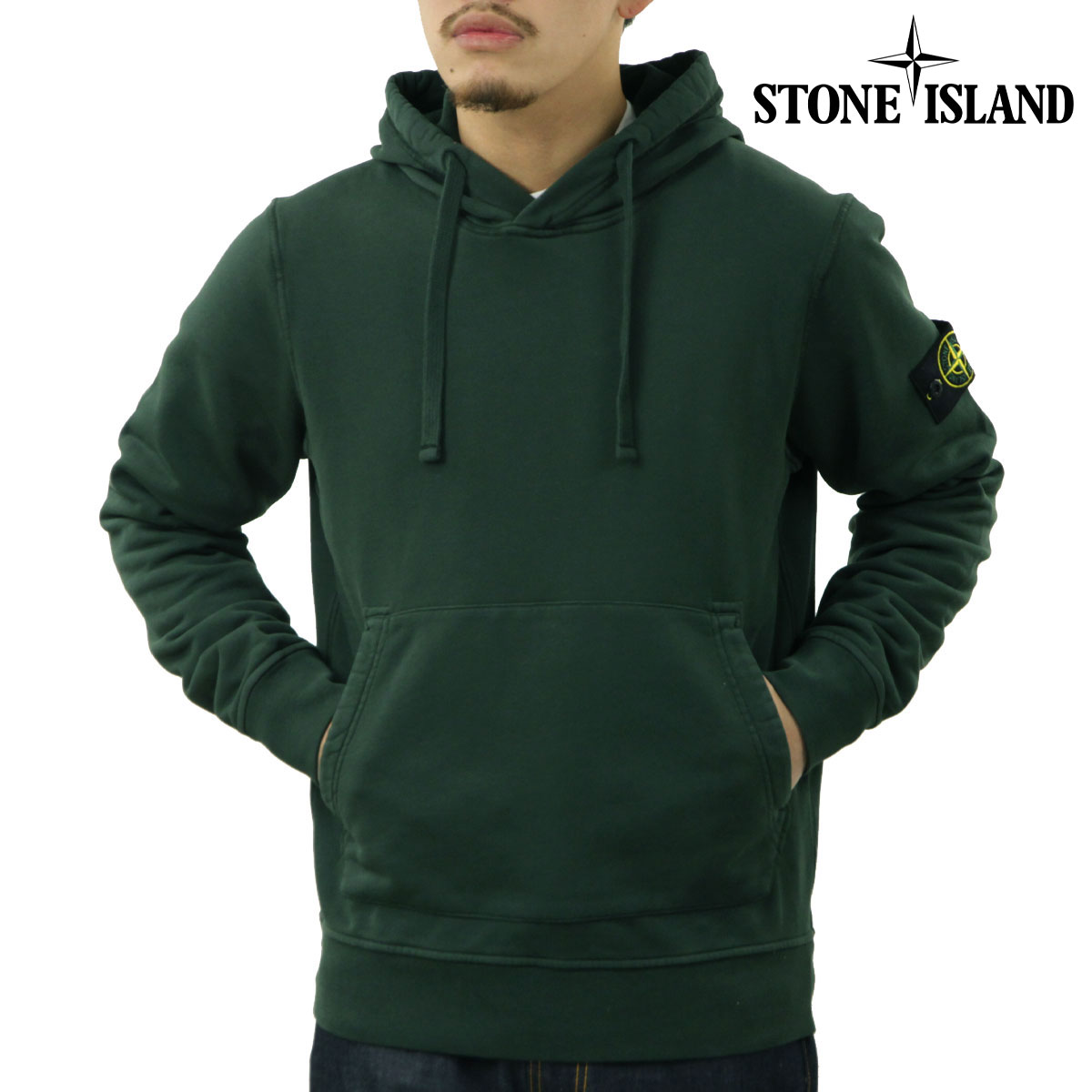 ���ȡ��󥢥����� ��� �ѡ����� ������ STONE ISLAND �ץ륪���С� ���åȥ� �ա��ǥ��� STONE ISLAND ORGANIC COTTON FLEECE HOODIE SWEATER K2S15 6100062 S0051 V005E OLIVE