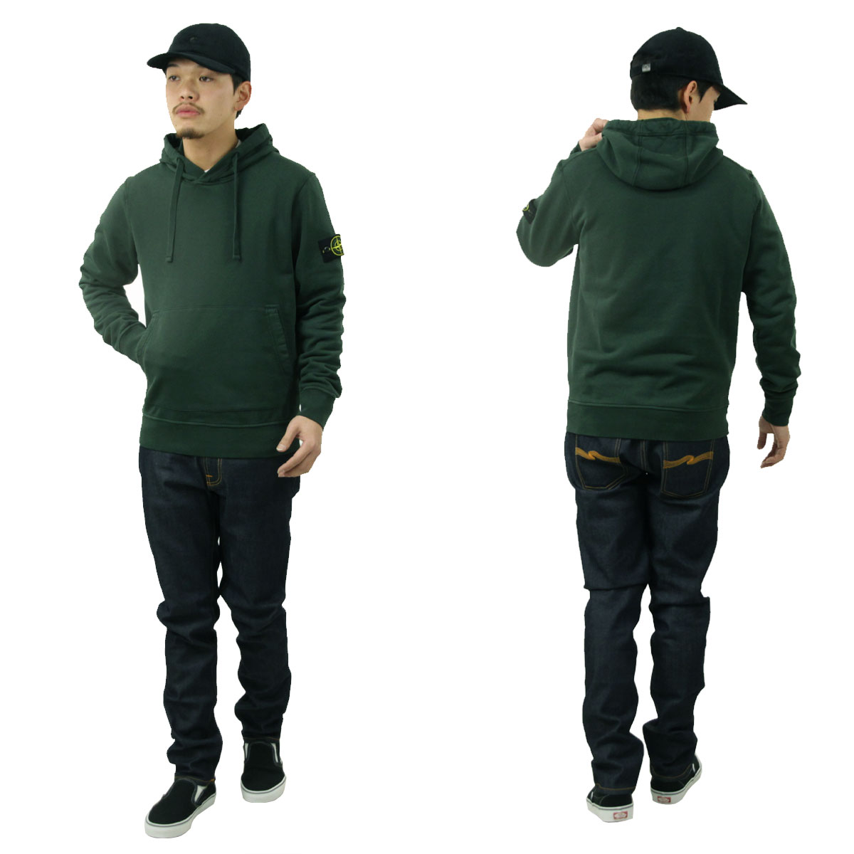 ���ȡ��󥢥����� ��� �ѡ����� ������ STONE ISLAND �ץ륪���С� ���åȥ� �ա��ǥ��� STONE ISLAND ORGANIC COTTON FLEECE HOODIE SWEATER K2S15 6100062 S0051 V005E OLIVE